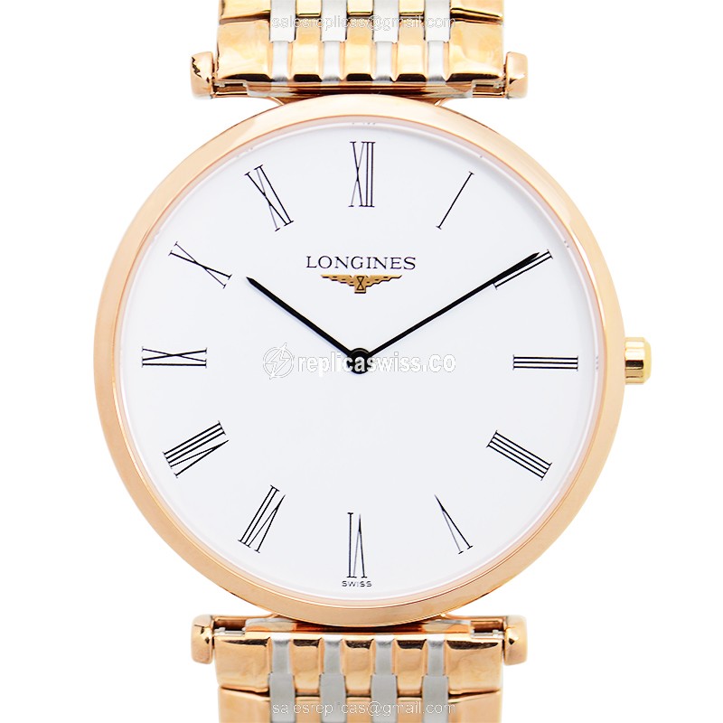 Longines L4.709.1.91.7 Replica - Quartz - Gold PVD Case - White Dial