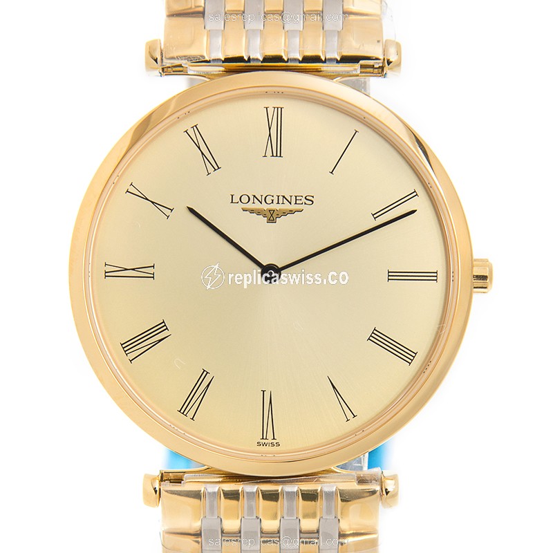 Longines LA GRANDE Replica - Quartz - 18kt Gold Case - Gold Dial, Clasp & Strap