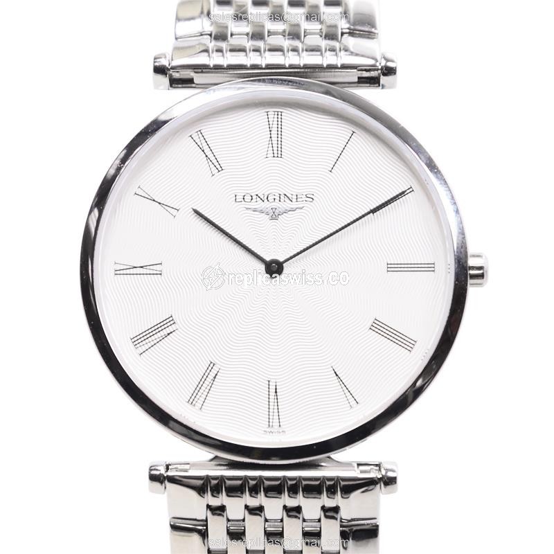 Longines LA GRANDE Replica - Quartz - Stainless Steel Case - White Dial, Silver Clasp - Luxury Replica LA GRANDE Watch