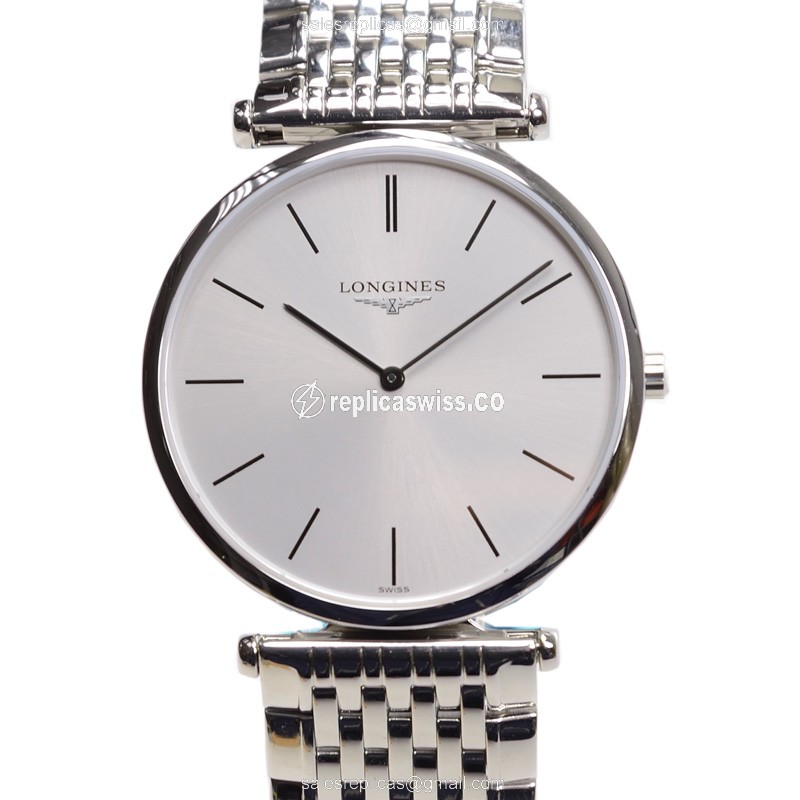 Longines LA GRANDE Quartz - Silver Case, Automatic, Silver Dial, Steel Clasp - Luxury Replica LA GRANDE Watch