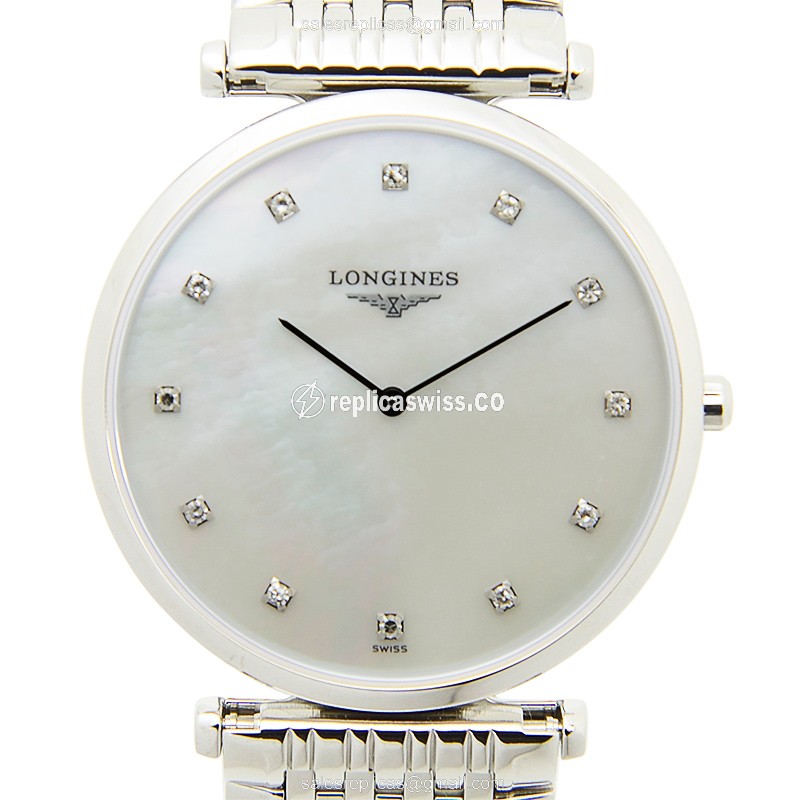 Longines L4.709.4.87.6 Replica - Quartz - White Dial - Steel Case - Silver Strap