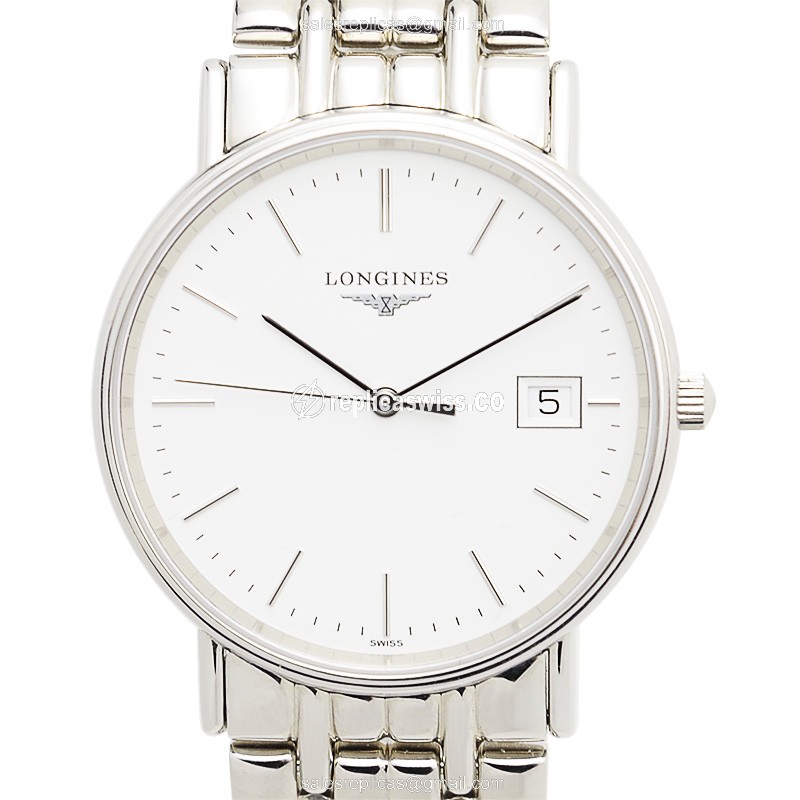 Longines Presence Replica - Quartz - White Dial on Steel - Silver Clasp - Luxury Replica PRESENCE Watch