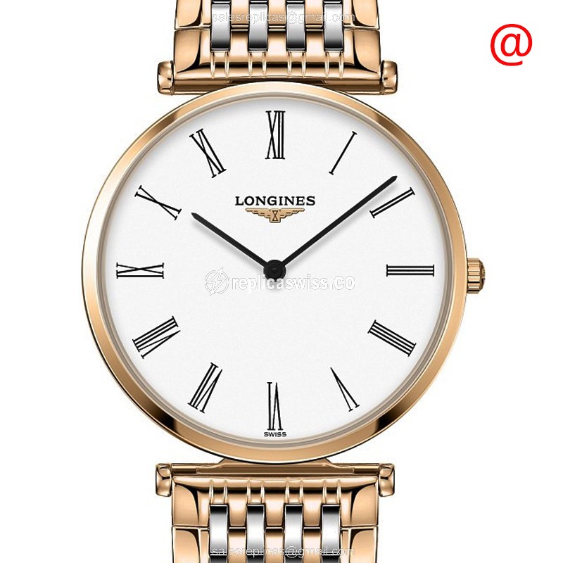 Longines LA GRANDE Replica - Quartz - Gold Plated - White Dial, Gold Strap - Luxury Replica LA GRANDE Watch