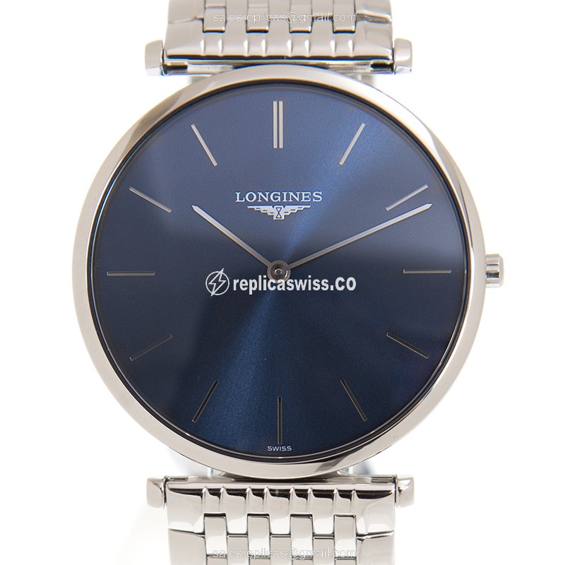 Longines LA GRANDE Replica - Automatic - Steel Case - Blue Dial, Silver Strap
