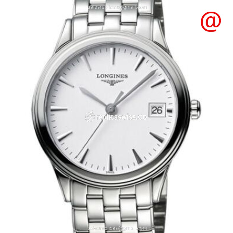Longines L4.774.4.14.6 Flagship Replica | Automatic - White Dial, Steel Case | Silver Clasp - Luxury Replica FLAGSHIP Watch