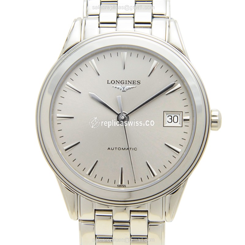 Longines Flagship Replica - Automatic - Silver Dial on Steel Strap - Luxury Replica FLAGSHIP Watch
