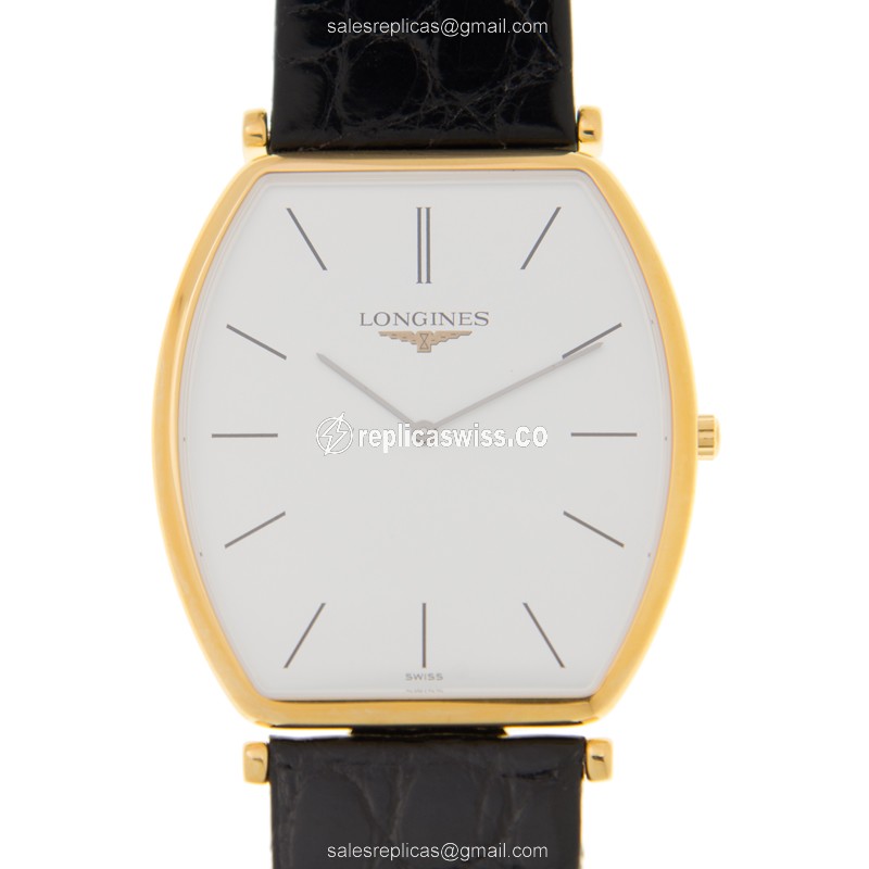 Longines LA GRANDE Replica - Quartz - 18kt Gold/Steel Case - White Dial - Luxury Replica LA GRANDE Watch