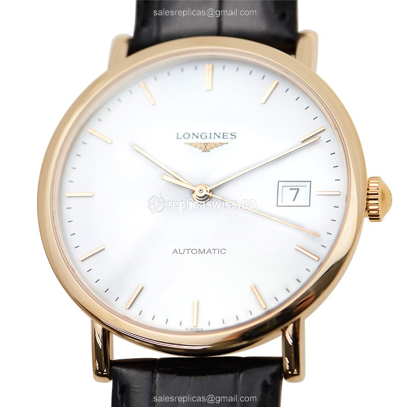 Longines L4.787.8.12.0 Replica - Automatic - 18kt Rose Gold - White Dial