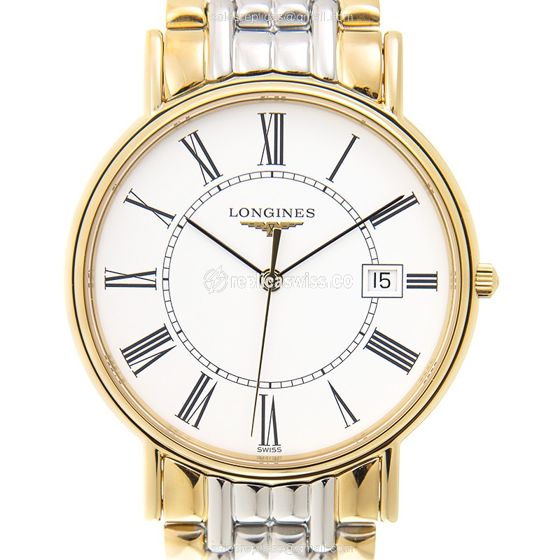 Longines Presence Replica - Quartz - Gold & Steel Case - White Dial