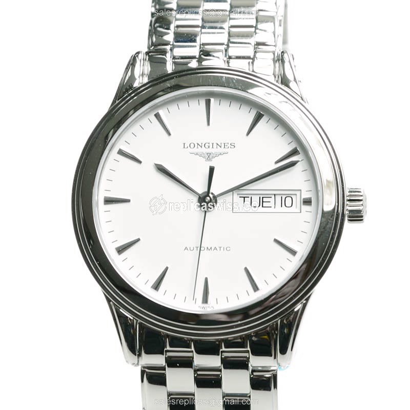 Longines L4.799.4.12.6 Flagship - Automatic - White Dial on Silver Steel - Luxury  Watch