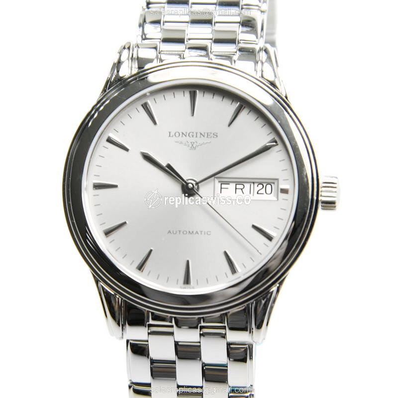 Longines Flagship Replica - Automatic - Stainless Steel Case - Silver Dial - Luxury Replica FLAGSHIP Watch