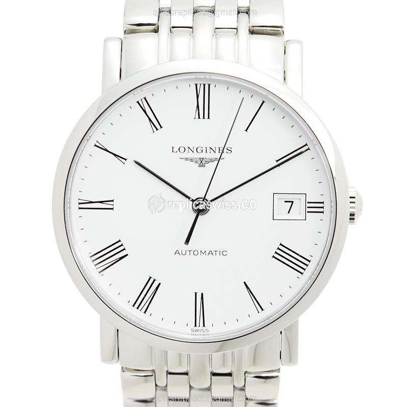 Longines Elegant Replica - Automatic - Stainless Steel Case - White Dial - Silver Strap - Luxury Replica ELEGANT Watch