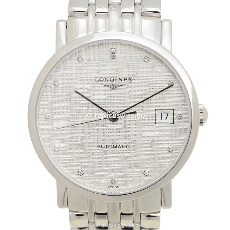 Longines L4.809.4.77.6 Replica - Automatic - Stainless Steel - Silver Dial - Luxury Replica ELEGANT Watch