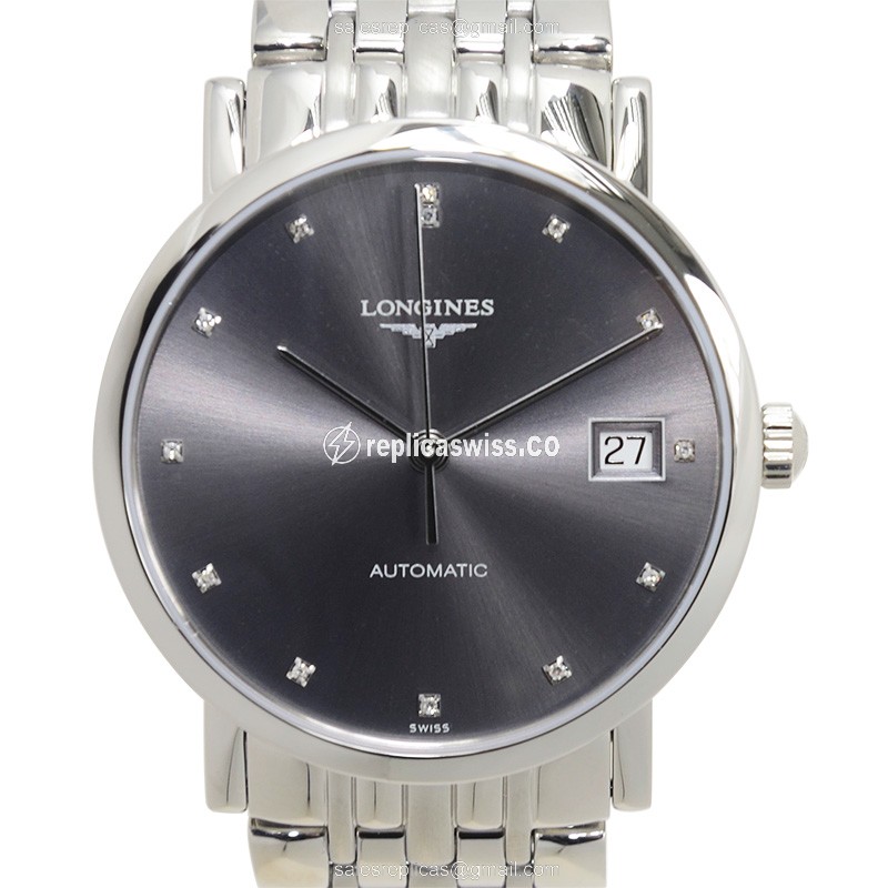 Longines L4.809.4.78.6 Replica - Automatic - Grey Dial on Steel Strap