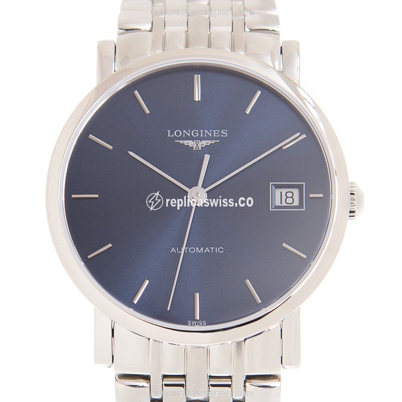 Longines ELEGANT Automatic - Steel Case - Blue Dial - Silver Steel Strap