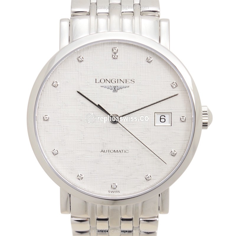 Longines L4.810.4.77.6 Replica - Automatic - Silver Dial on Steel Strap - Luxury Replica ELEGANT Watch