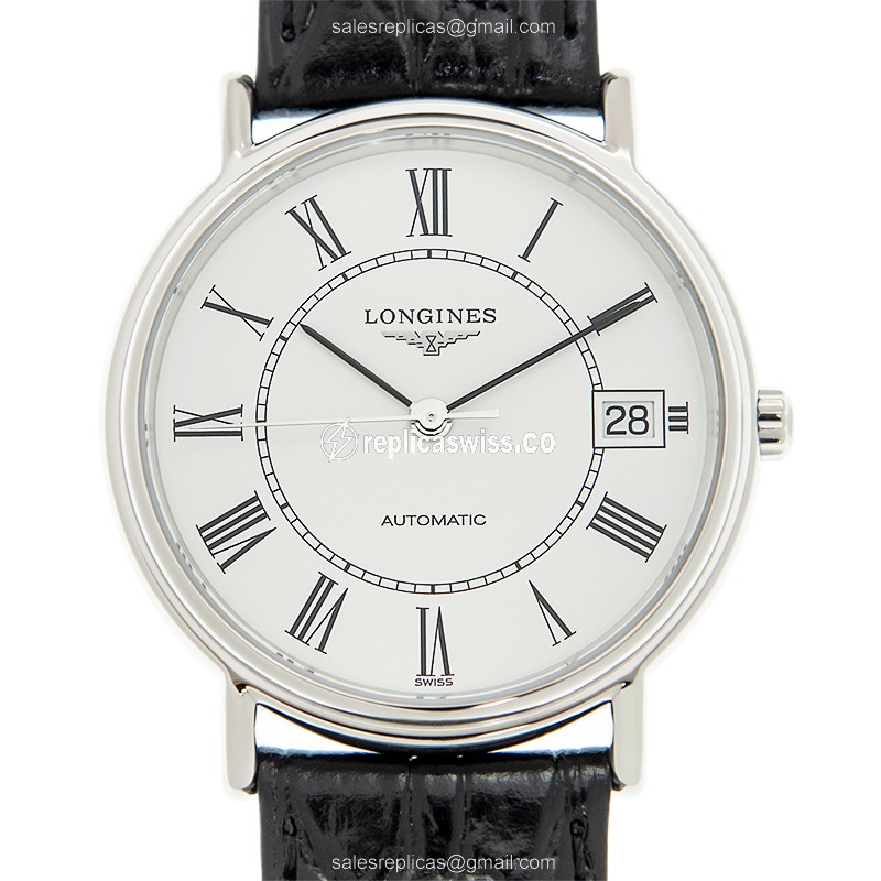 Rolex L4.821.4.11.2 Replica - Automatic - White Dial, Steel Case on Black Alligator Strap - Luxury Replica PRESENCE Watch