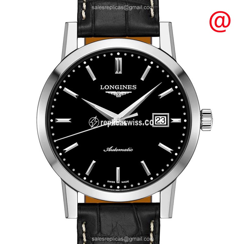 Longines L4.825.4.52.0 1832 Replica | Automatic - Steel Case | Black Dial, Alligator Buckle - Luxury Replica 1832 Watch