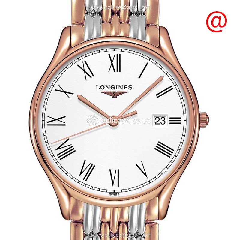 Longines Lyre Quartz Replica - 18kt Rose Gold & Steel Case - White Dial | Gold Clasp & Strap