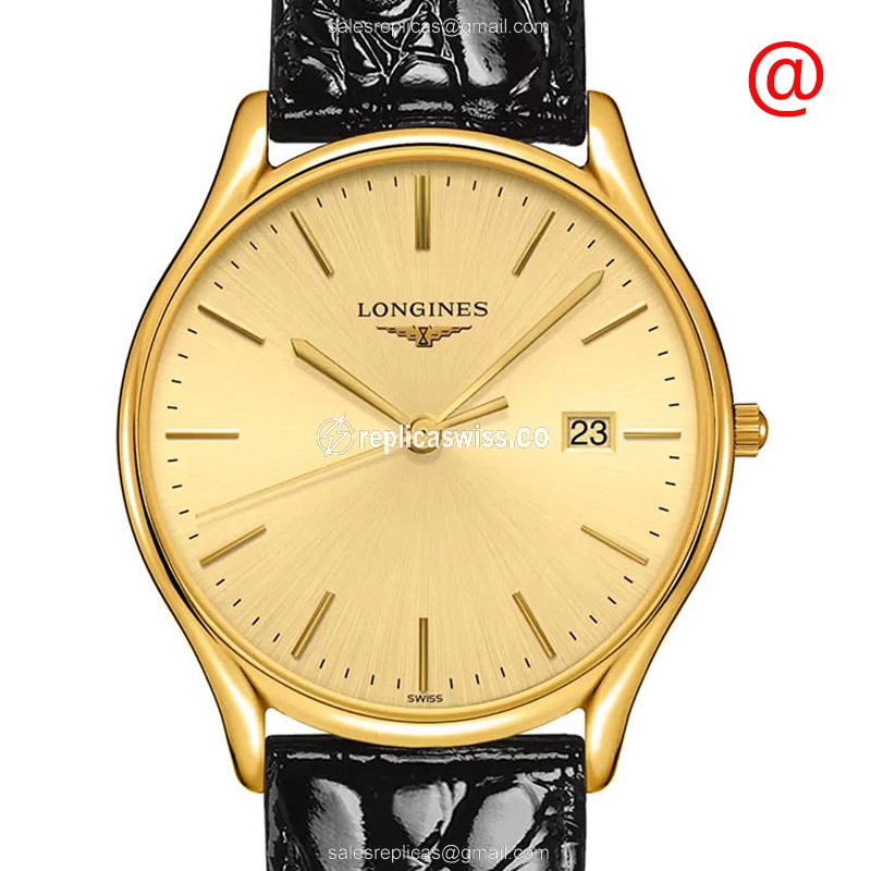 Longines Lyre Replica - Quartz - Gold PVD Case - Gold Dial - Leather Strap