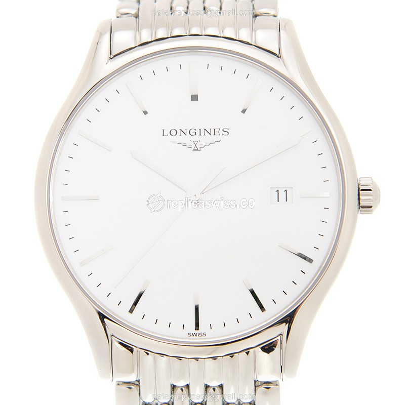 Longines Lyre Quartz Replica - White Dial - Steel Case - Silver Clasp - Luxury Replica LONGINES LYRE Watch