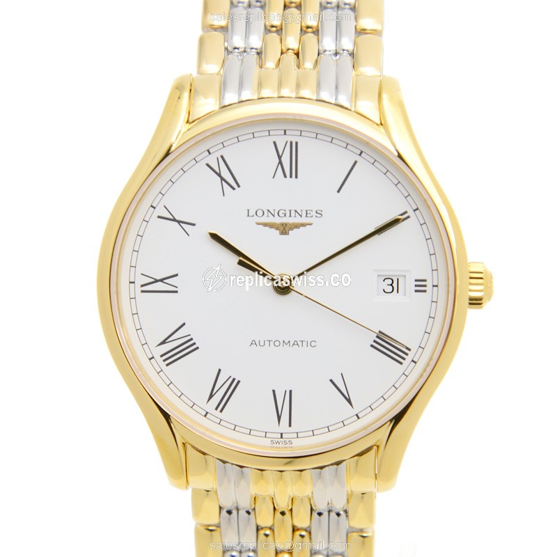 Longines Lyre Replica - Automatic - Gold PVD Case - White Dial, Gold Strap