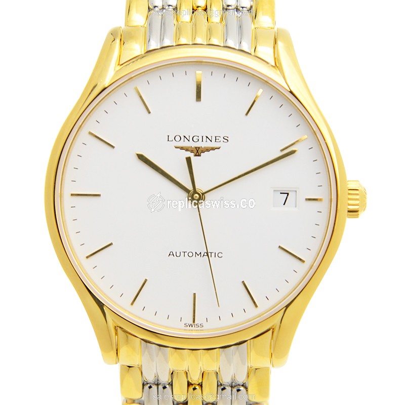 Longines Lyre Replica - Automatic - Gold PVD - White Dial on Gold Strap