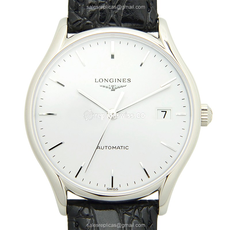 Longines Lyre Replica - Automatic - Stainless Steel - White Dial, Leather Strap - Luxury  Watch