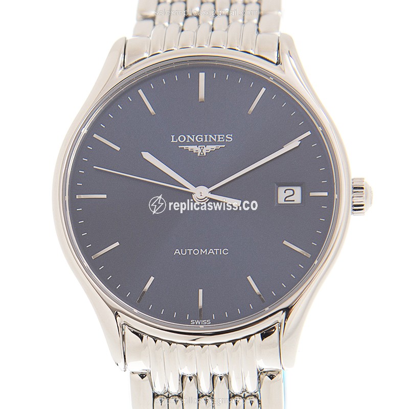 Longines Lyre Replica - Automatic - Steel Case, Blue Dial - Silver Steel Strap