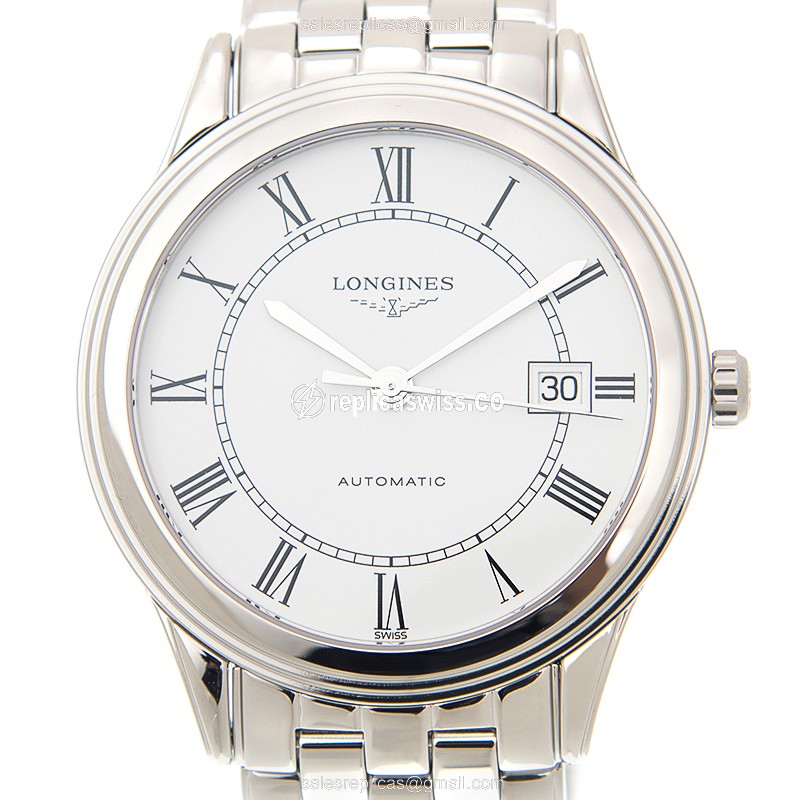 Longines L4.874.4.21.6 Flagship - Automatic - Steel Case, White Dial - Silver Steel Strap - Luxury Replica FLAGSHIP Watch