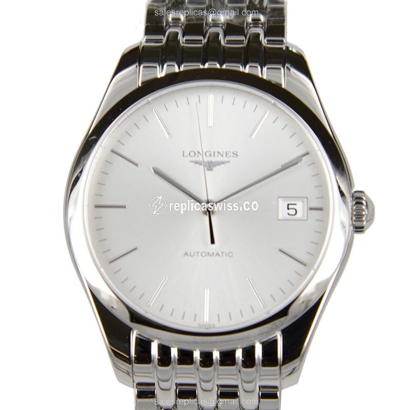 Longines L4.898.4.72.6 Replica - Automatic - Silver Dial, Steel Case | Gold Clasp