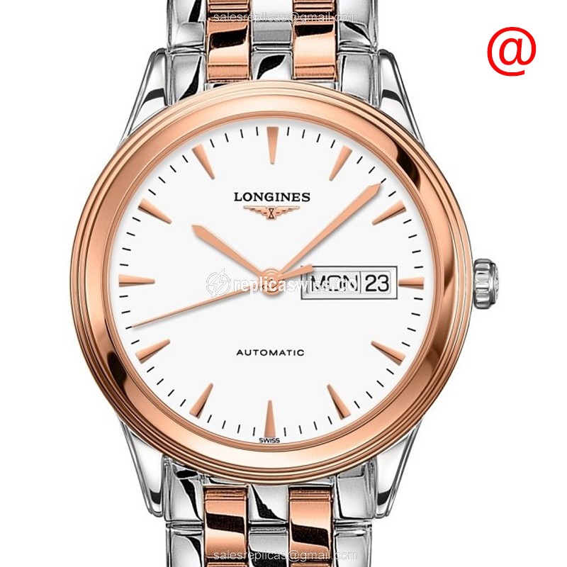 Longines L4.899.3.92.7 Replica - Automatic - 18kt Rose Gold Case - White Dial