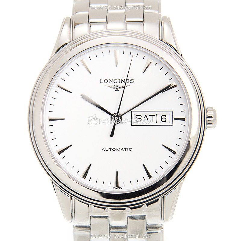 Longines Flagship Automatic - Stainless Steel Case - White Dial - Silver Steel Strap - Luxury Replica FLAGSHIP Watch