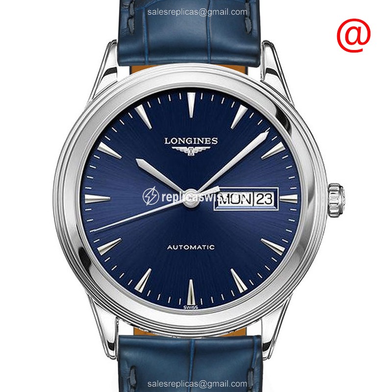Longines L4.899.4.92.2 Replica - Automatic - Blue Dial, Leather Strap