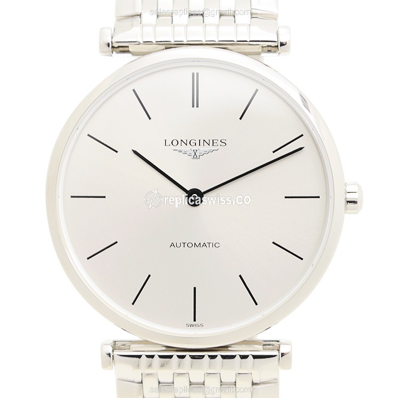 Longines L4.908.4.72.6 Replica - Automatic - Steel Case, Silver Dial, Silver Clasp - Luxury Replica LA GRANDE Watch