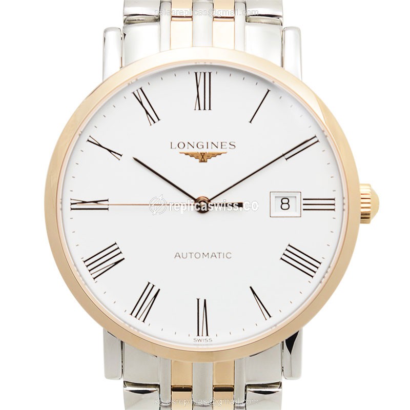 Longines L4.910.5.11.7 Replica - Automatic - 18kt Rose Gold & Steel Case - White Dial