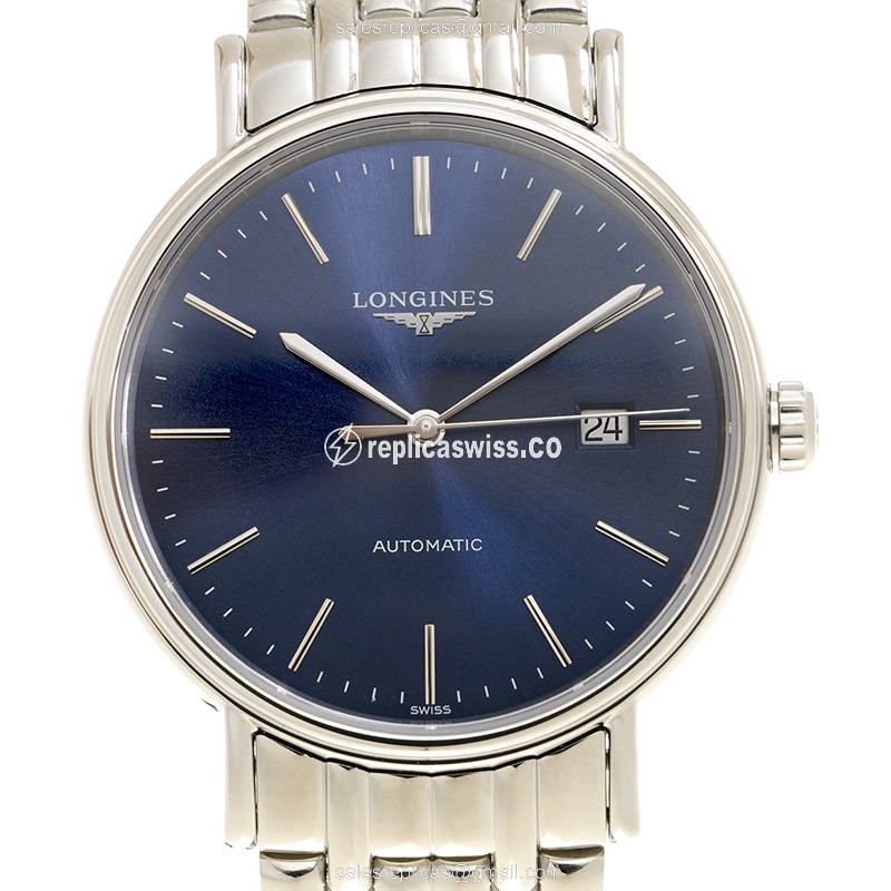 Longines Presence Replica - Automatic - Steel Case - Blue Dial, Silver Clasp - Luxury  Watch
