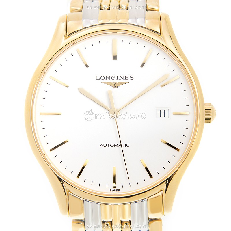 Longines Lyre Replica - Gold & Steel - Automatic - White Dial on Gold Strap