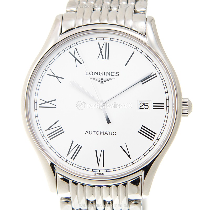 Longines Lyre Replica - Automatic - Steel Case - White Dial - Silver Steel Band