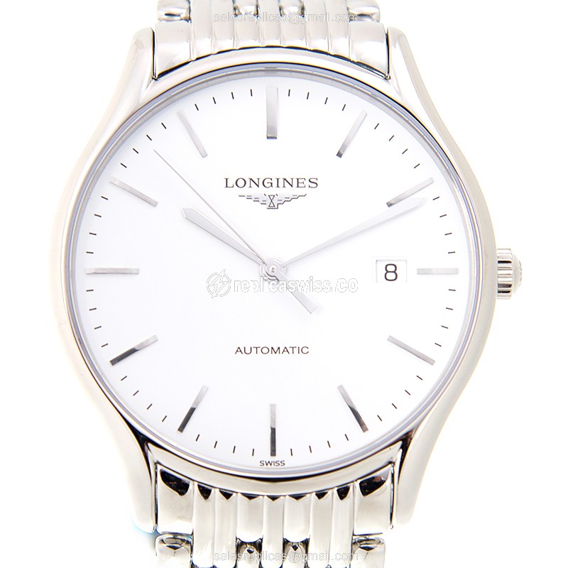 Longines Lyre Replica: Automatic - Steel Case, White Dial on Silver Strap