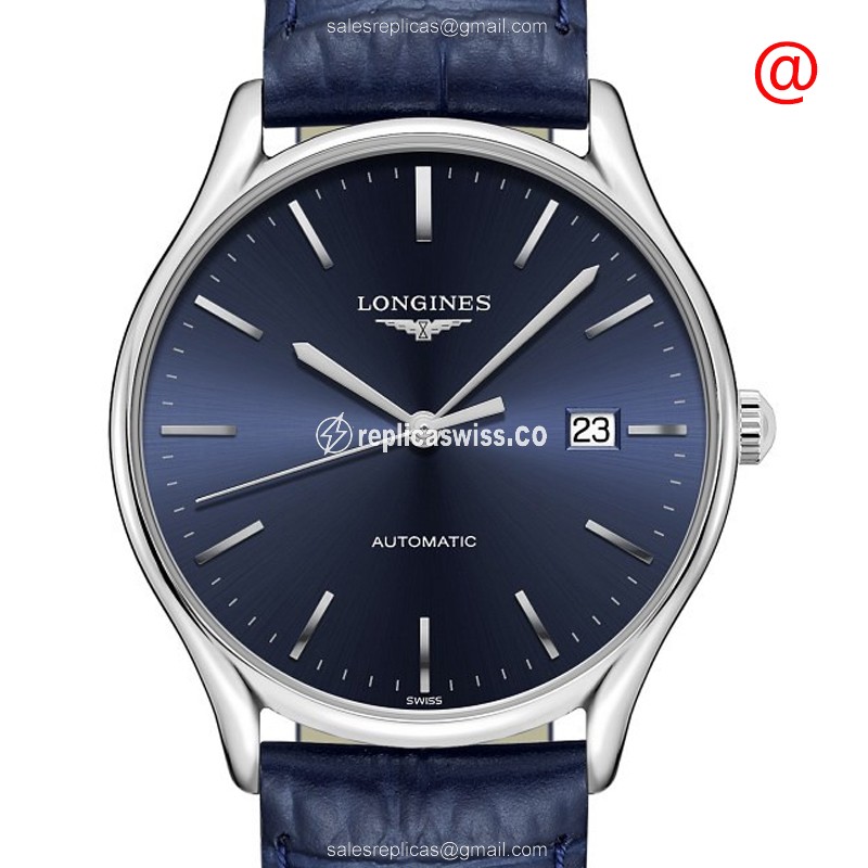 Rolex L4.960.4.92.2 Replica - Automatic - Steel Case, Blue Dial, Leather Strap
