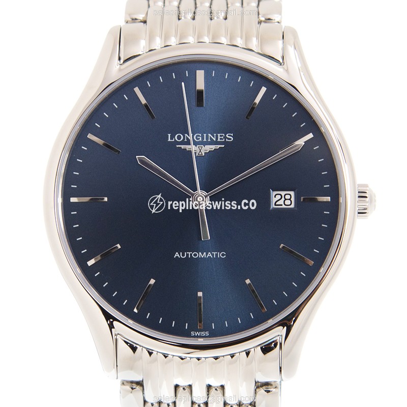 Longines Lyre Automatic - Steel Case - Blue Dial - Silver Strap - Clasp
