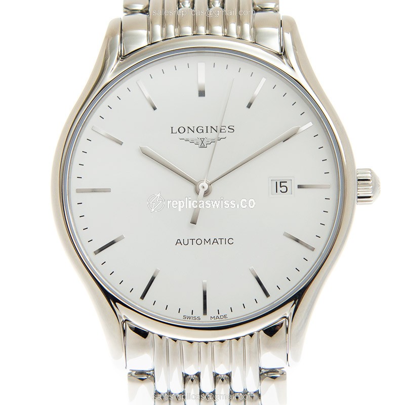 Longines Lyre Replica - Automatic - Steel Case - White Dial, Silver Clasp