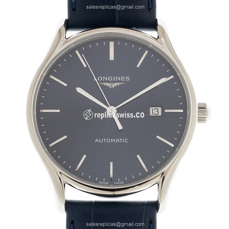 Longines Lyre Automatic - Blue Steel Case | Buckle Clasp | Leather Strap