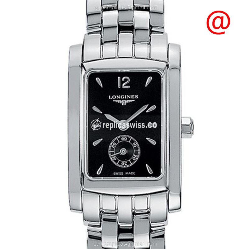 Longines L5.155.4.76.6 Replica - Quartz - Black Dial, Silver Steel Strap - Luxury Replica DOLCE VITA Watch
