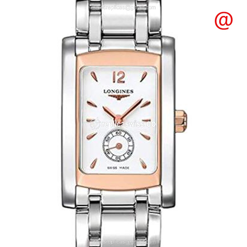 Longines L5.155.5.18.6 Replica - Quartz - Rose Gold Case - Silver Dial - Steel Strap - Luxury Replica DOLCE VITA Watch