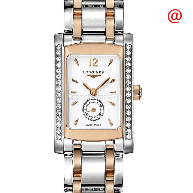 Longines L5.155.5.19.7 Replica - Quartz - 18kt Rose Case - White Dial, Gold Clasp - Luxury Replica DOLCE VITA Watch