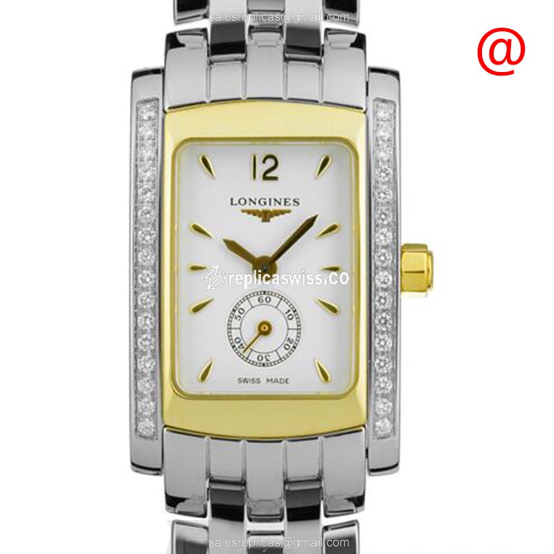 Longines Dolce Vita Replica - Quartz - 18kt Gold - Diamond - White Dial - Steel Strap - Luxury Replica DOLCE VITA Watch