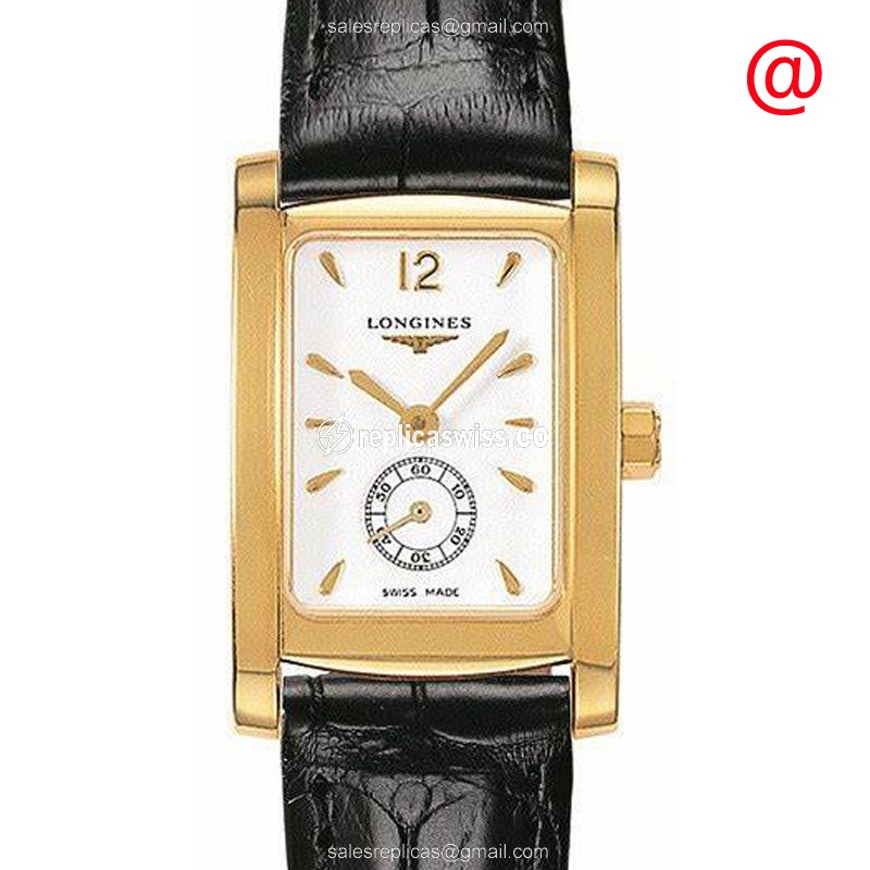 Longines Dolce Vita Replica - Quartz - Gold PVD - White Dial, Leather Strap - Luxury Replica DOLCE VITA Watch