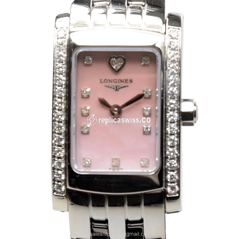 Longines Dolce Vita Replica - Quartz - Pink Dial, Steel Case, Silver Strap